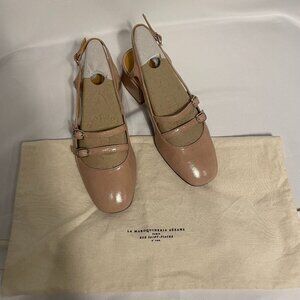 Women's Size 6 Patent Pale Pink Paula Babies Sezane 2" Heel Mary Jane Style
